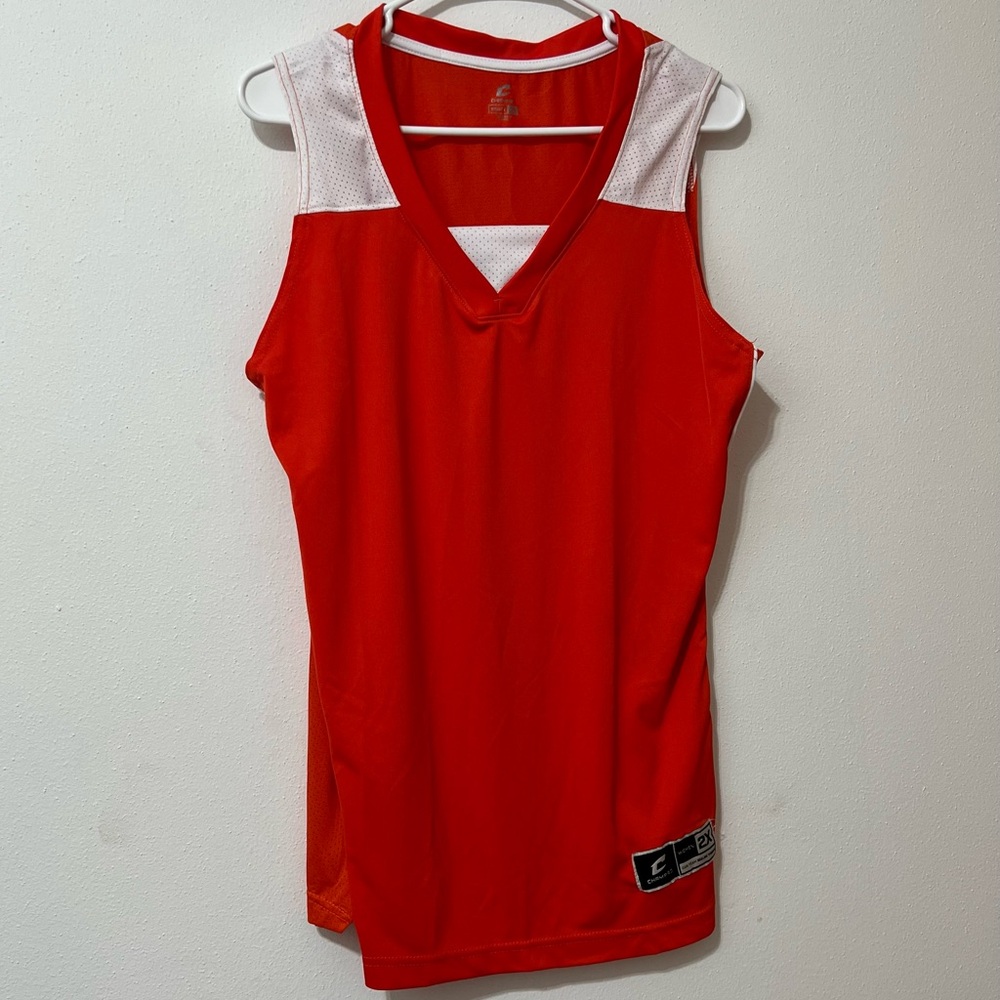 Champro Women’s 2X Orange & White Work Out Sleeveless Shirt